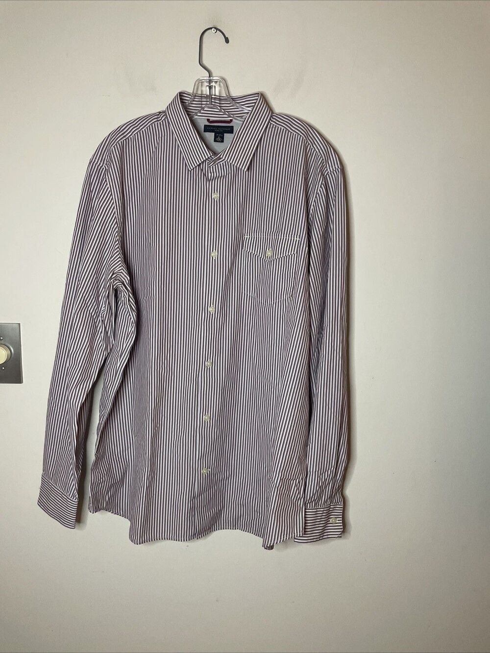 Banana Rebublic Slim Fit Wrinkle Free Shirt Mens Long Sleeve Button Up XL17-17.5